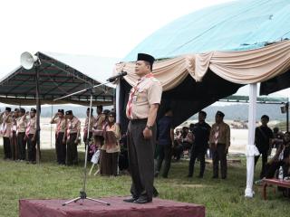 Upacara Pembukaan Jambore Kwartir Ranting 040710 Singingi Hilir Digelar di Bumi Perkemahan Pulau Kore